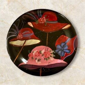 Elegant Floral Hat Design Plate